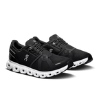 Zapatillas On Running Cloud 6 W Black | White, par completo en tres cuartos