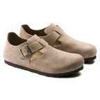 Zapatos Birkenstock London Taupe, par completo en tres cuartos