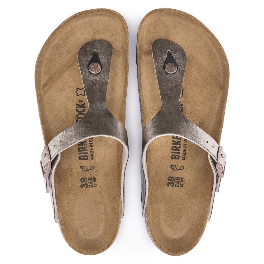 Sandalias Birkenstock Gizeh Graceful Taupe, vista cenital del par