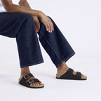 Sandalias Birkenstock Arizona Nobuk Black Soft, calzado por modelo femenino