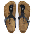 Sandalias Birkenstock Gizeh Oiled Leather Blue, vista cenital del par