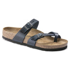 Sandalias Birkenstock Mayari Oiled Leather Blue, vista principal en tres cuartos, sandalia individual