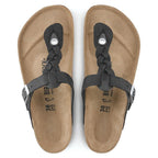 Sandalias Birkenstock Gizeh Braided Black, vista cenital del par