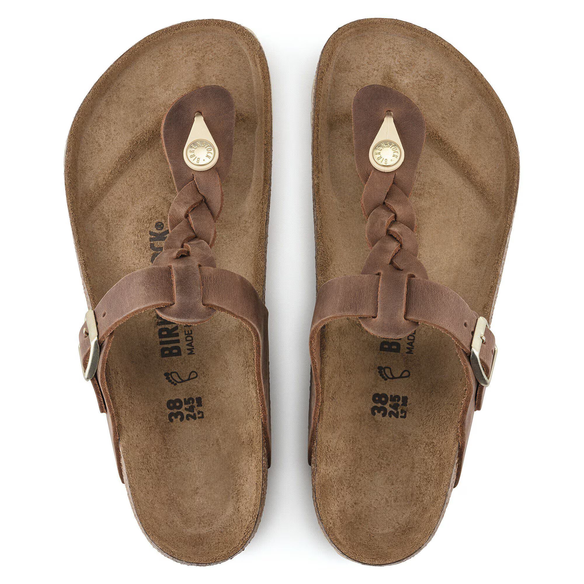 Gizeh Braided Oiled Leather Cognac