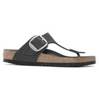 Sandalias Birkenstock Gizeh Big Buckle Oiled Leather Black, perfil lateral
