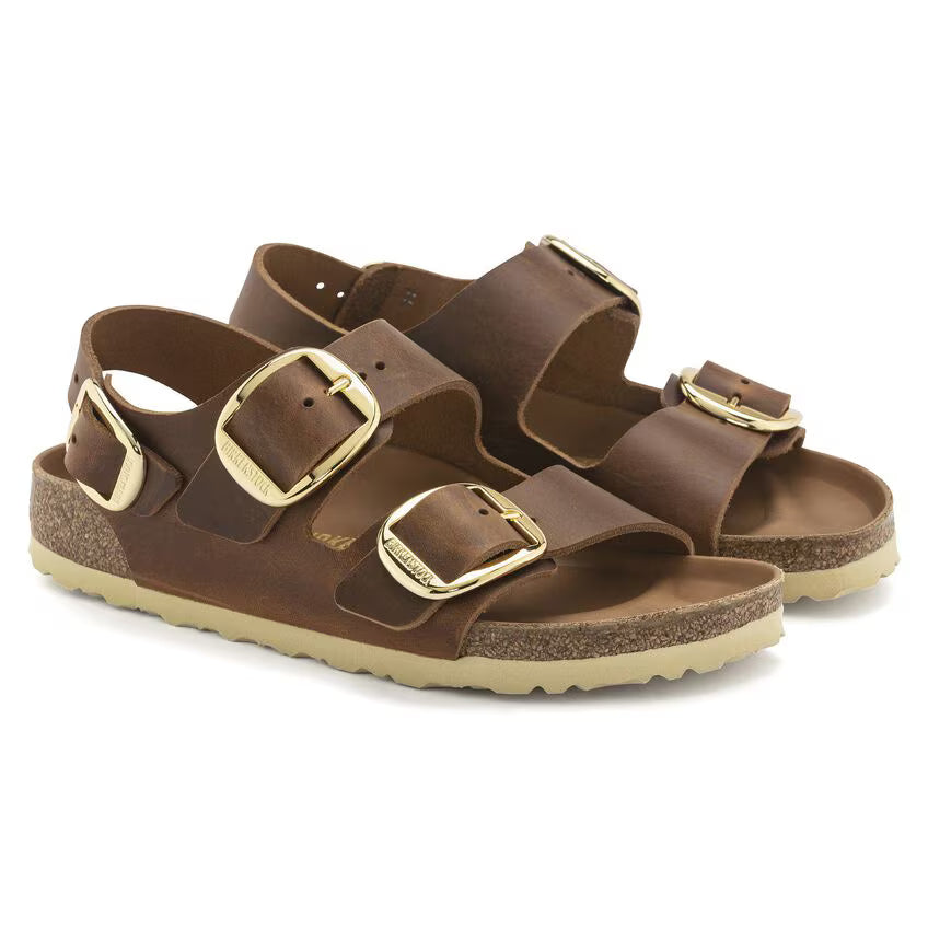 Milano Big Buckle Oiled Leather Cognac (10382380335409)