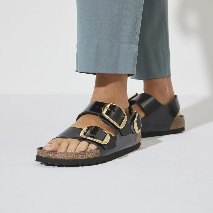 Milano Big Buckle Natural Leather Black (10382380269873)