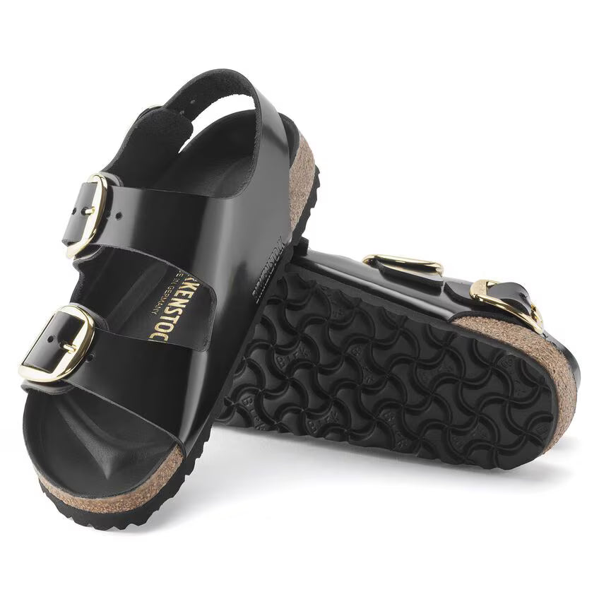 Milano Big Buckle Natural Leather Black