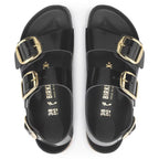 Sandalias Birkenstock Milano Big Buckle Natural Leather Black, vista cenital