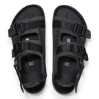 Sandalias Birkenstock Shinjuku Natural Leather/textil Black, vista cenital del par