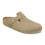 Zuecos Birkenstock Boston Gamuza Faded Khaki, vista principal en tres cuartos