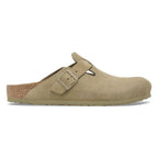 Zuecos Birkenstock Boston Gamuza Faded Khaki, perfil lateral