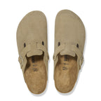 Zuecos Birkenstock Boston Gamuza Faded Khaki, vista cenital del par