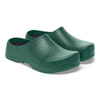 Zuecos Birkenstock Super Birki Fusion Green, par completo en tres cuartos
