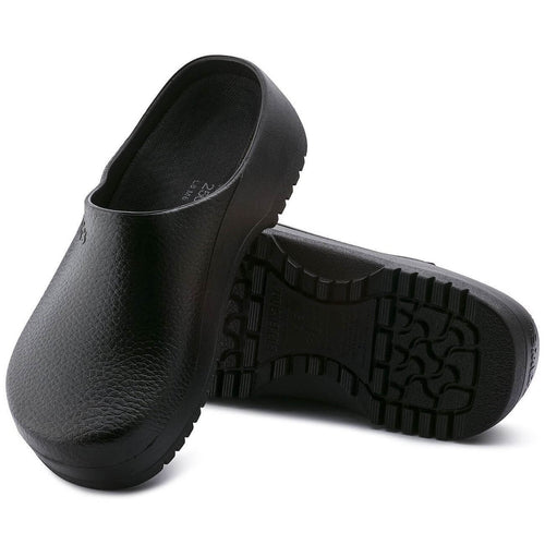 Zuecos Birkenstock Super-Birki Fusion Black, vista principal, par con suela a la vista