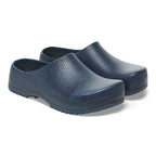 Zuecos Birkenstock Super-Birki Fusion Blue, par completo en tres cuartos