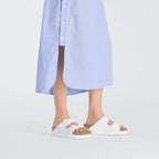 Sandalias Birkenstock Arizona Platform Flex White, calzado por modelo femenino