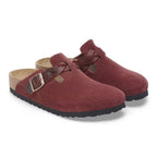 Zuecos Birkenstock Boston Braided Zinfandel, par completo en tres cuartos