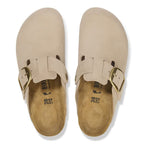 Zuecos Birkenstock Boston Big Buckle Nobuck Sandcastle, vista cenital