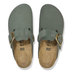 Zuecos Birkenstock Boston Big Buckle Thyme, vista cenital del par