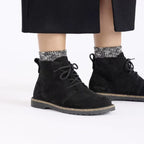 Botas y Botines Birkenstock Uppsala Mid Black, calzado por modelo femenino, primer plano del tobillo