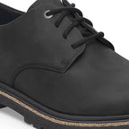 Zapatos Birkenstock Highwood Lace Low Oiled leather Black, detalle del cordón y ojales