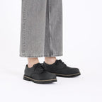 Zapatos Birkenstock Highwood Lace Low Oiled leather Black, calzado por modelo masculino, cuerpo entero
