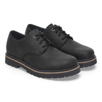 Zapatos Birkenstock Highwood Lace Low Oiled leather Black, par completo en tres cuartos