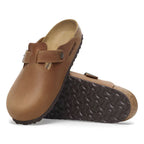 Zuecos Birkenstock Boston Oiled Leather Cognac, detalle de la suela
