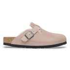 Zuecos Birkenstock Boston Teddy Corduroy Pink Clay, perfil lateral
