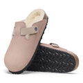 Zuecos Birkenstock Boston Teddy Corduroy Pink Clay, detalle de la suela