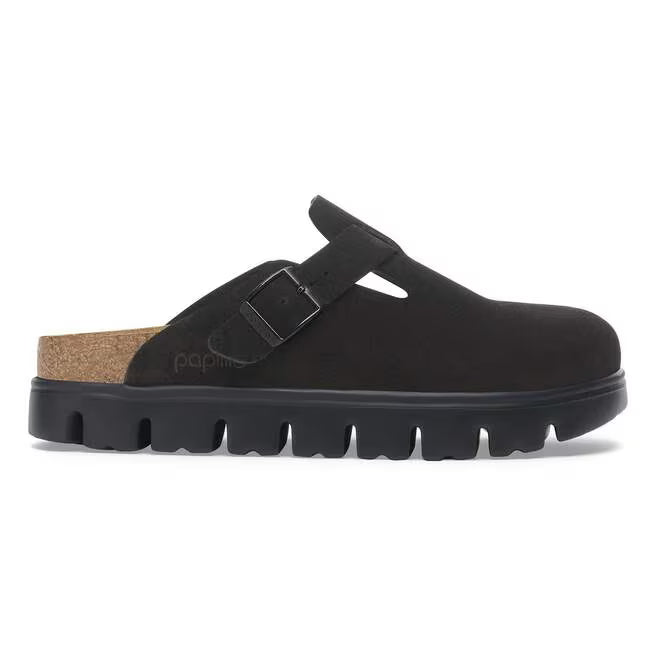 Zuecos Birkenstock Boston Chunky Black, perfil lateral