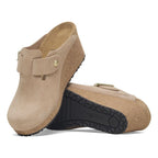 Zuecos Birkenstock Fanny Suede Warm Sand, detalle de la suela