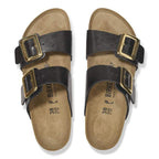 Sandalias Birkenstock Sydney Luxe Buckle Graceful Licorice, vista cenital del par