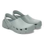 Zuecos Birkenstock Birki-Flow EVA Pure Sage, par completo en tres cuartos