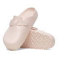 Zuecos Birkenstock Boston EVA Light Rose, par con la suela a la vista