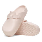 Zuecos Birkenstock Boston EVA Light Rose, par con la suela a la vista