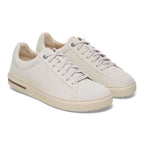 Zapatillas Birkenstock Bend Low Suede Antique White, par completo en tres cuartos