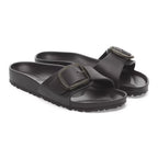 Sandalias Birkenstock Madrid Big Buckle EVA Black, par completo en tres cuartos