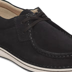 Zapatos Birkenstock Pasadena Gamuza Black, detalle del material y costuras