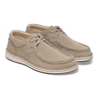 Zapatos Birkenstock Pasadena Gamuza Taupe, par completo en tres cuartos