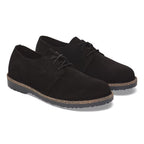 Zapatos Birkenstock Uppsala Low Suede Black, par completo en tres cuartos
