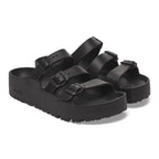 Sandalias Birkenstock Florida Flex EVA Black, par completo en tres cuartos