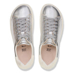 Zapatillas Birkenstock Bend Low Cuero Metallic Silver, vista cenital, par