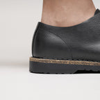 Zapatos Birkenstock Uppsala Low Cuero Black, primer plano del talon