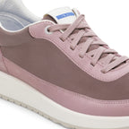 Zapatillas Birkenstock Honnef City Cuero Faded Purple, detalle del material y cordones