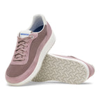 Zapatillas Birkenstock Honnef City Cuero Faded Purple, perfil lateral, par apoyado de lado