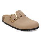 Zuecos Birkenstock Boston Big Buckle Oiled Leather Tabacco Brown, vista principal