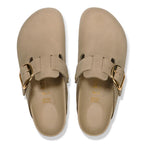 Zuecos Birkenstock Boston Big Buckle Oiled Leather Tabacco Brown, vista cenital