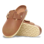 Zuecos Birkenstock Boston Big Buckle Oiled Leather Cognac, detalle de la suela